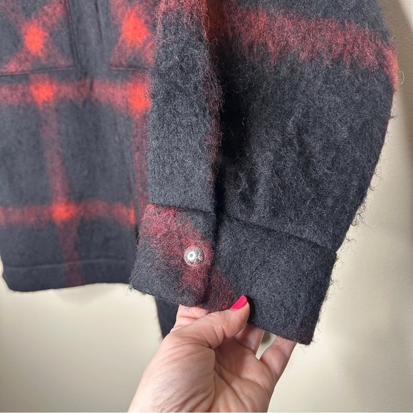 IRO Heldens Jacket Red Black Wool Shacket 34 Fits a US L - Picture 6 of 10